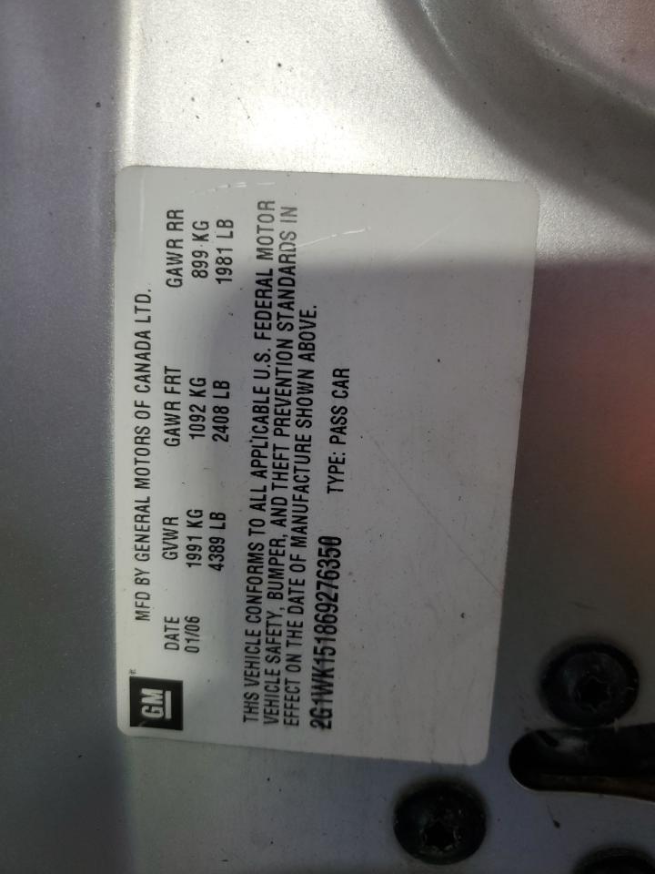 2007 Chevrolet Monte Carlo Lt VIN: 2G1WK15K979176400 Lot: 92277595