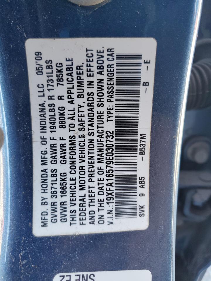 2009 Honda Civic Lx VIN: 19XFA16579E030732 Lot: 51538305