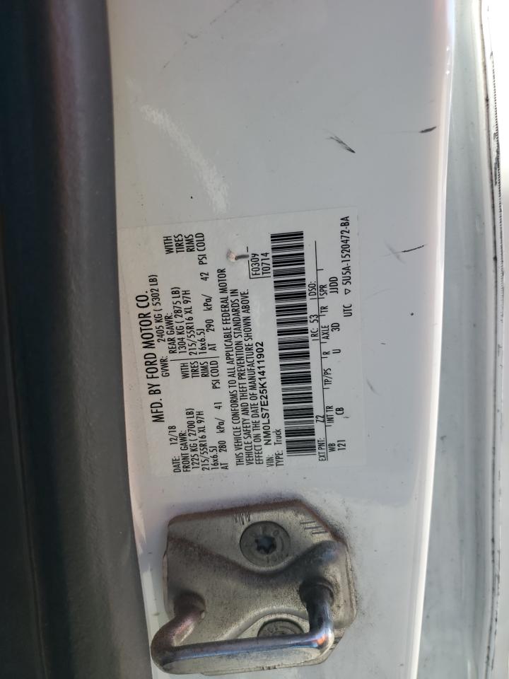 2019 Ford Transit Connect Delivery Van VIN: NM0LS7E25K1411902 Lot: 90045565