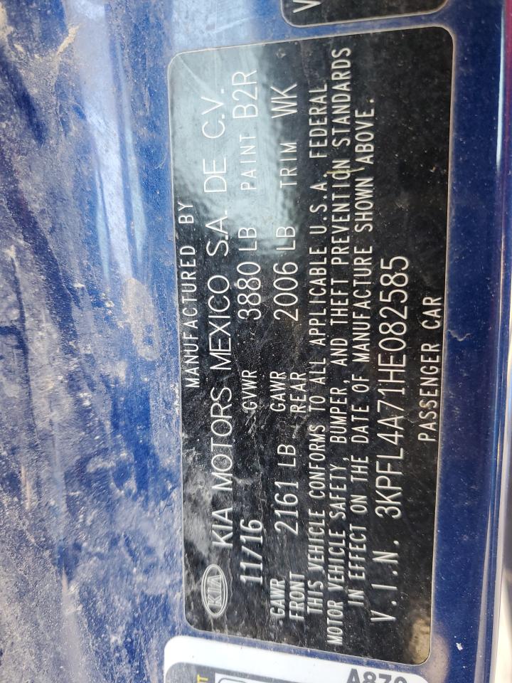 2017 Kia Forte Lx VIN: 3KPFL4A71HE082585 Lot: 92709695