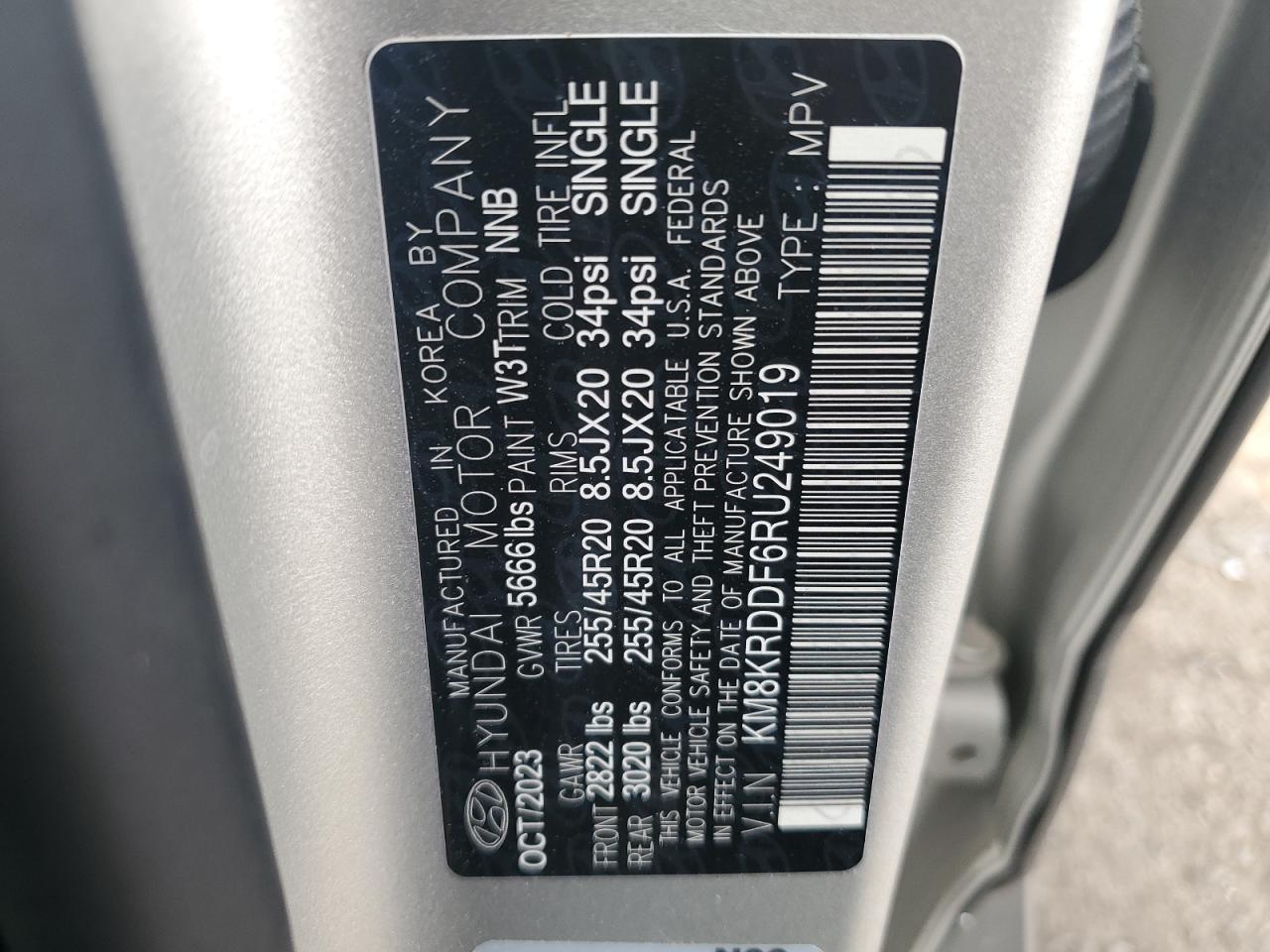 2024 Hyundai Ioniq 5 Limited VIN: KM8KRDDF6RU249019 Lot: 93442395