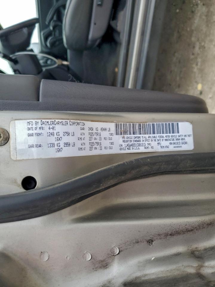 2001 Jeep Grand Cherokee Laredo VIN: 1J4GW48S51C681213 Lot: 92989515