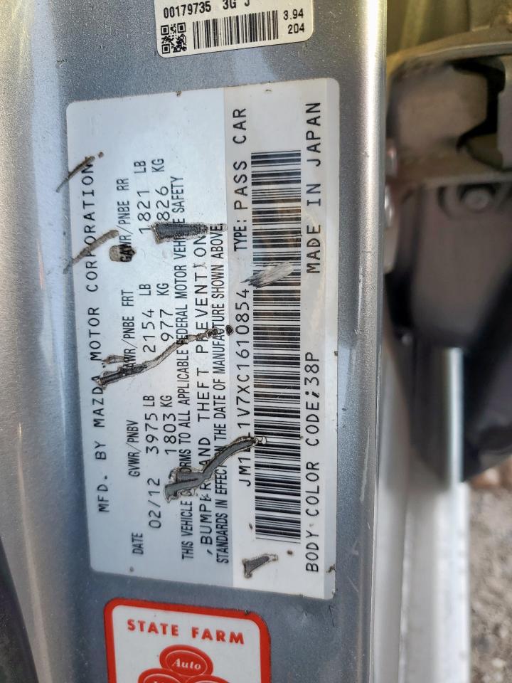 2012 Mazda 3 I VIN: JM1BL1V7XC1610854 Lot: 91089335