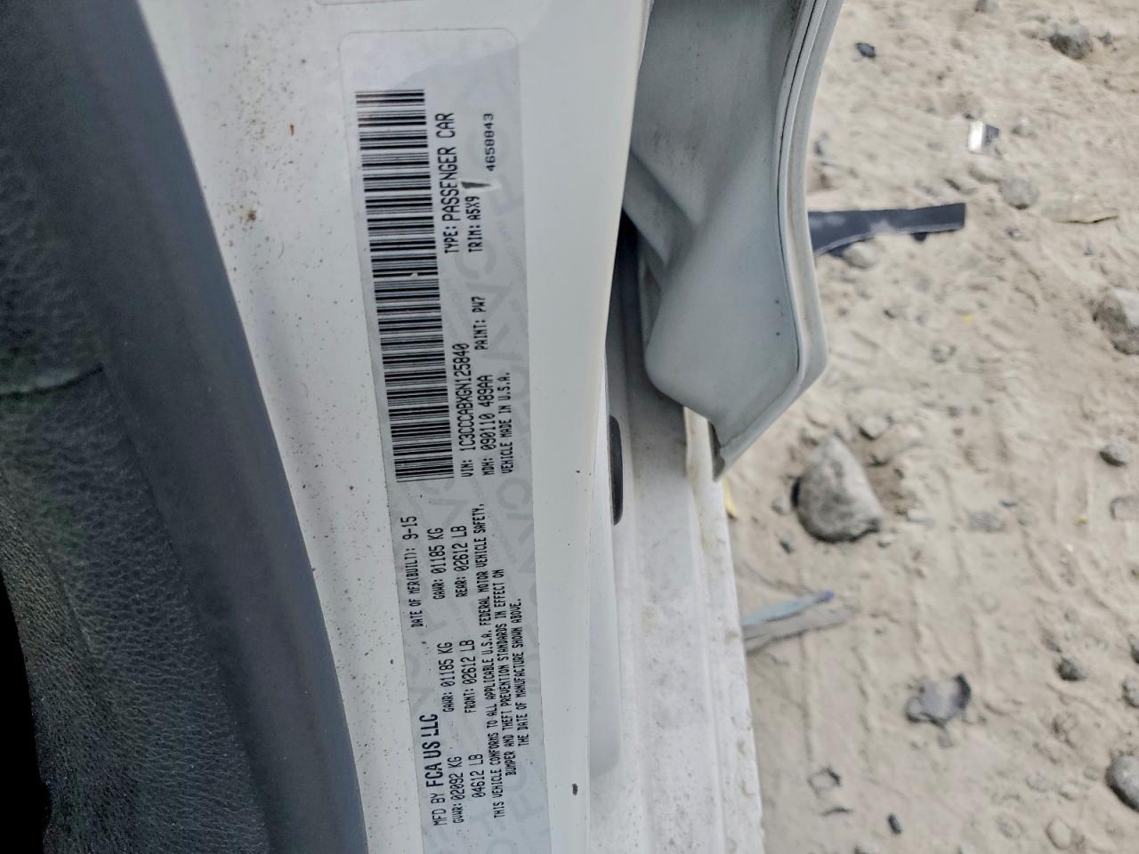 2016 Chrysler 200 Limited VIN: 1C3CCCABXGN125840 Lot: 92128105