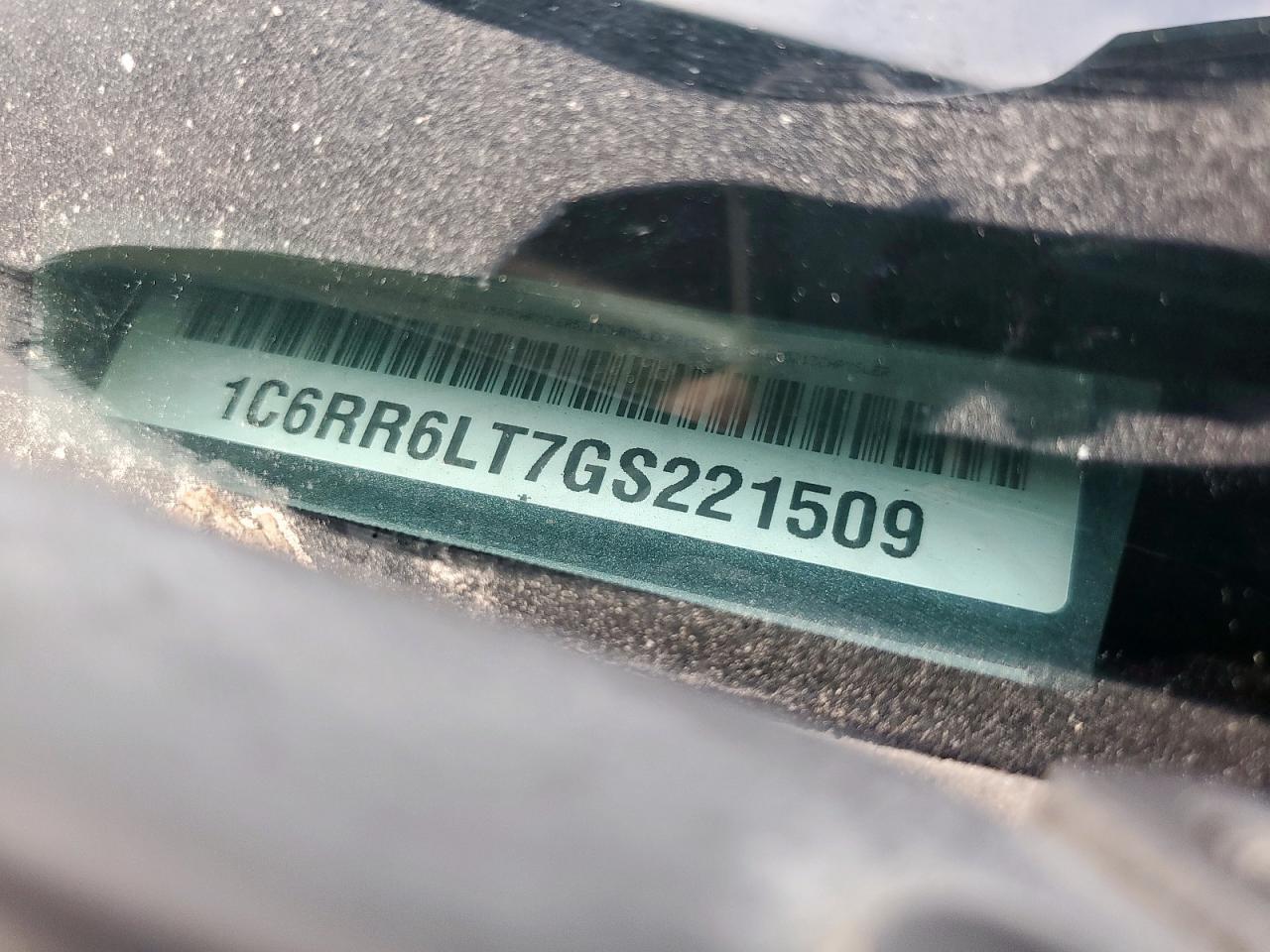 2016 Ram 1500 Slt VIN: 1C6RR6LT7GS221509 Lot: 93034765