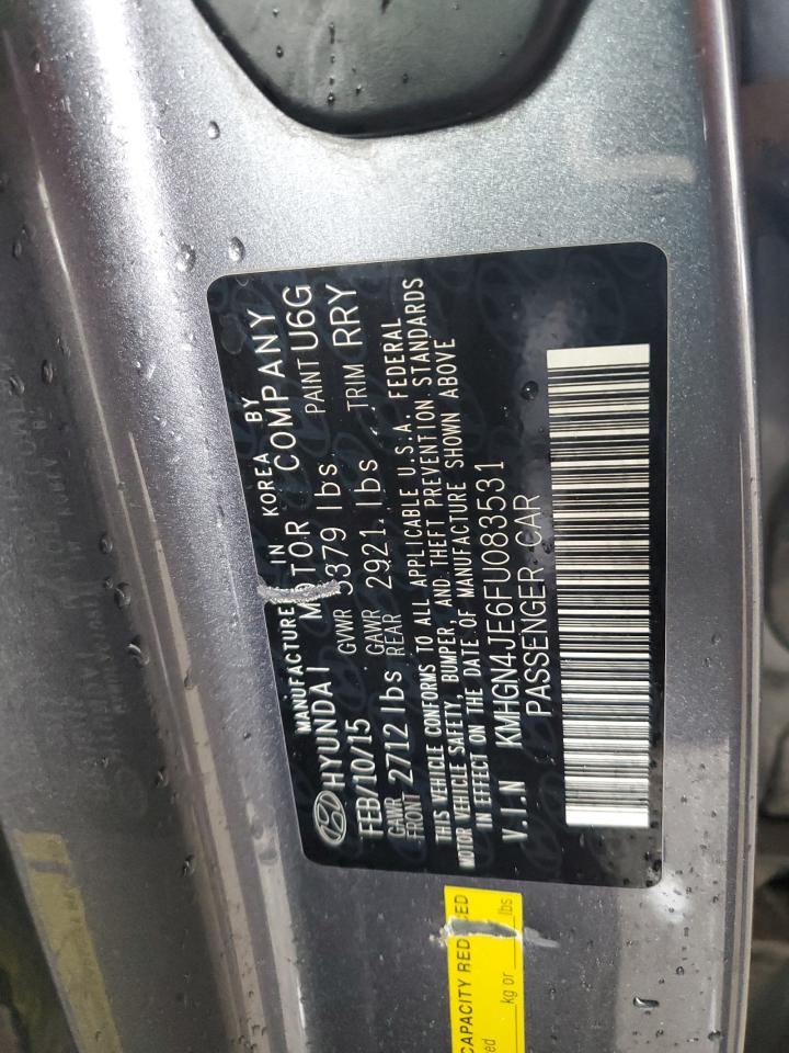 2015 Hyundai Genesis 3.8L VIN: KMHGN4JE6FU083531 Lot: 93150995