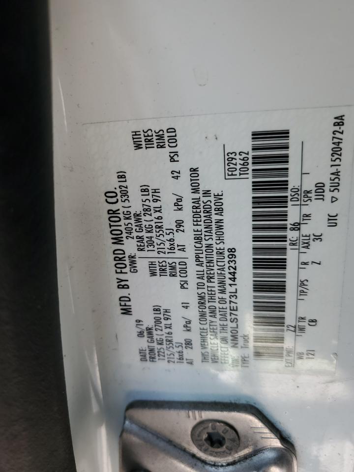 2020 Ford Transit Connect Xl VIN: NM0LS7E73L1442398 Lot: 92850775