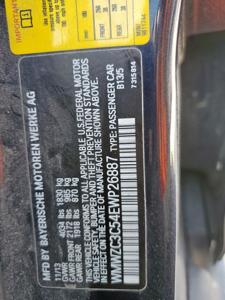 2014 Mini Cooper S Countryman VIN: WMWZC3C54EWP26887 Lot: 91835885