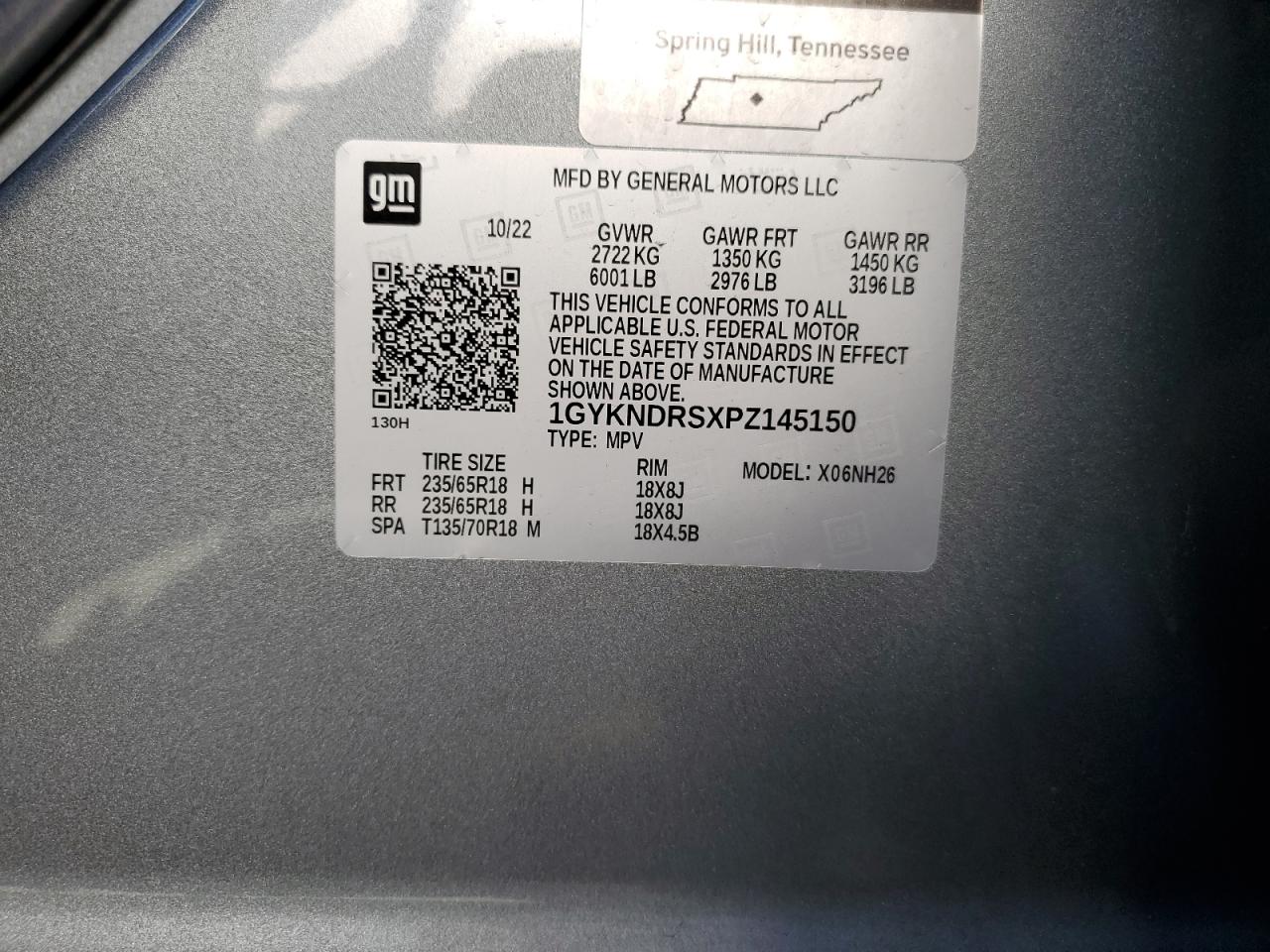 2023 Cadillac Xt5 Premium Luxury VIN: 1GYKNDRSXPZ145150 Lot: 92683005