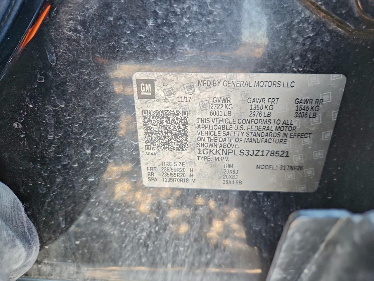 2018 GMC Acadia Denali VIN: 1GKKNPLS3JZ178521 Lot: 93282215