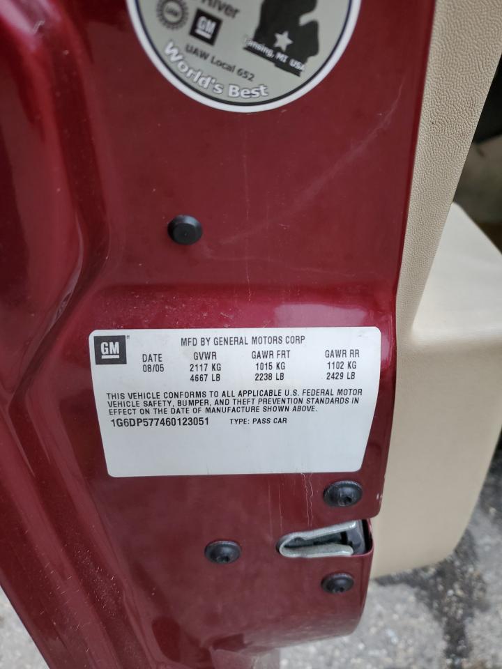 2006 Cadillac Cts Hi Feature V6 VIN: 1G6DP577460123051 Lot: 93102655