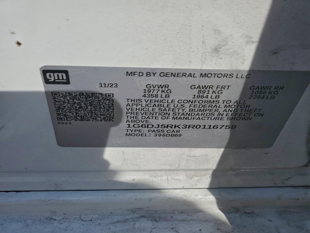 2024 Cadillac Ct4 Luxury + VIN: 1G6DJ5RK3R0116759 Lot: 94047485