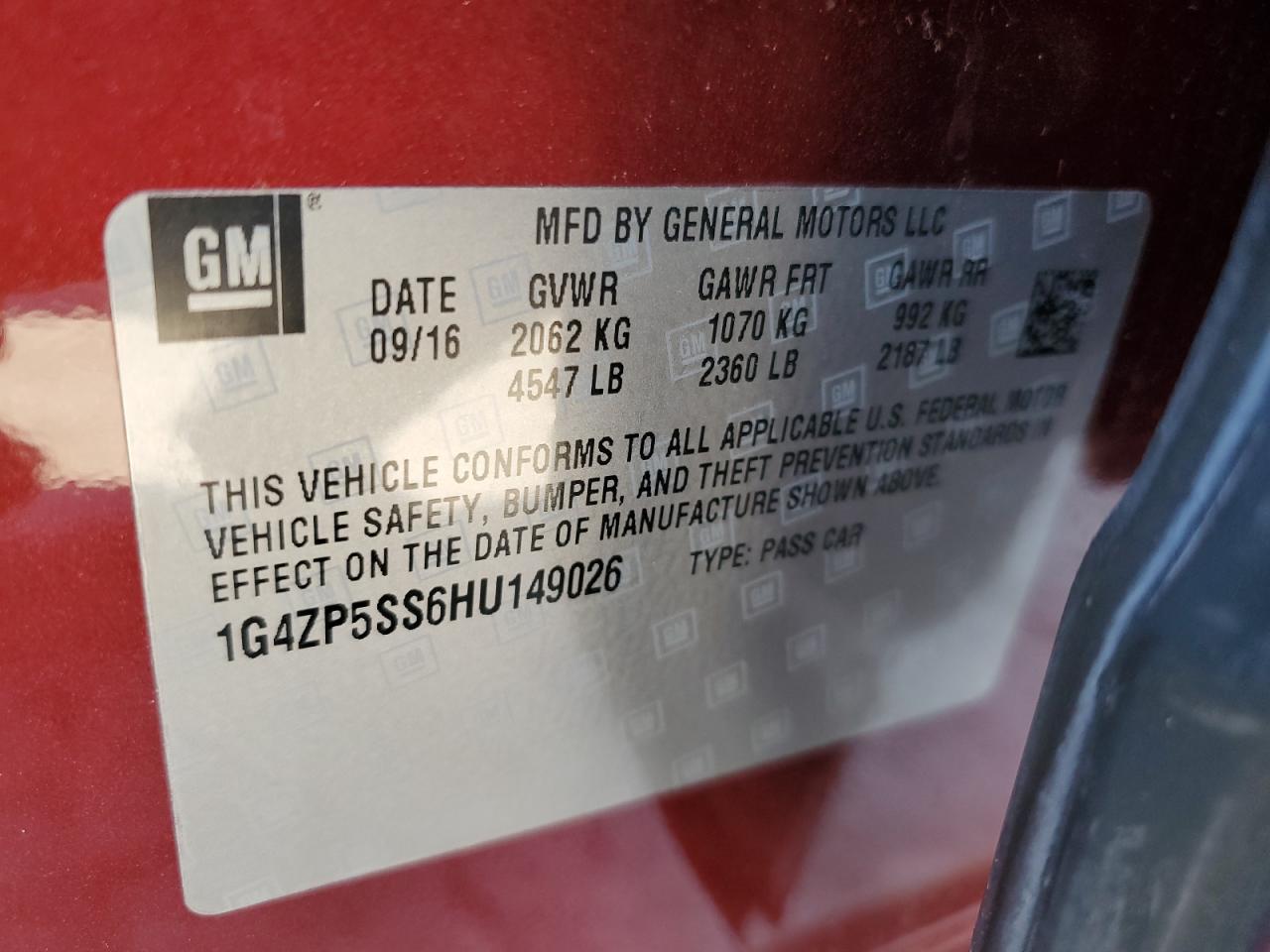 2017 Buick Lacrosse Essence VIN: 1G4ZP5SS6HU149026 Lot: 91580425