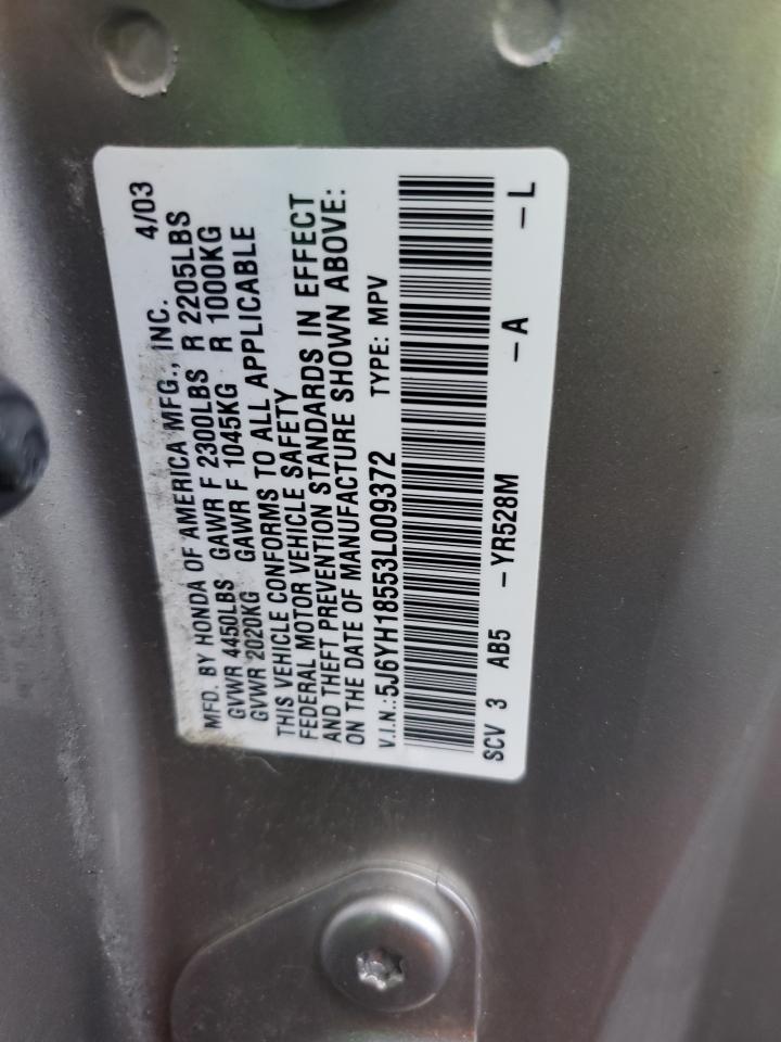 2003 Honda Element Ex VIN: 5J6YH18553L009372 Lot: 93146295