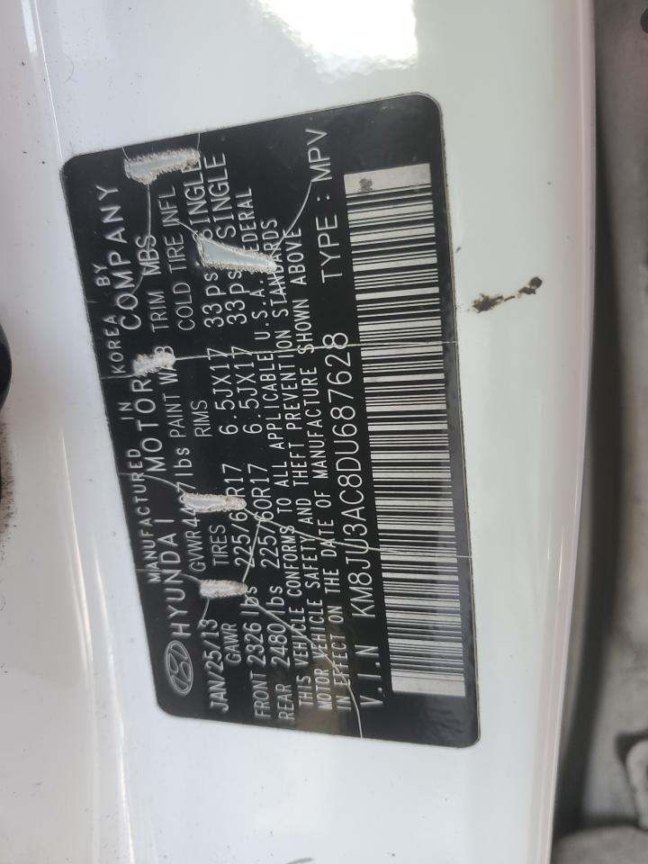 2013 Hyundai Tucson Gls VIN: KM8JU3AC8DU687628 Lot: 90718015