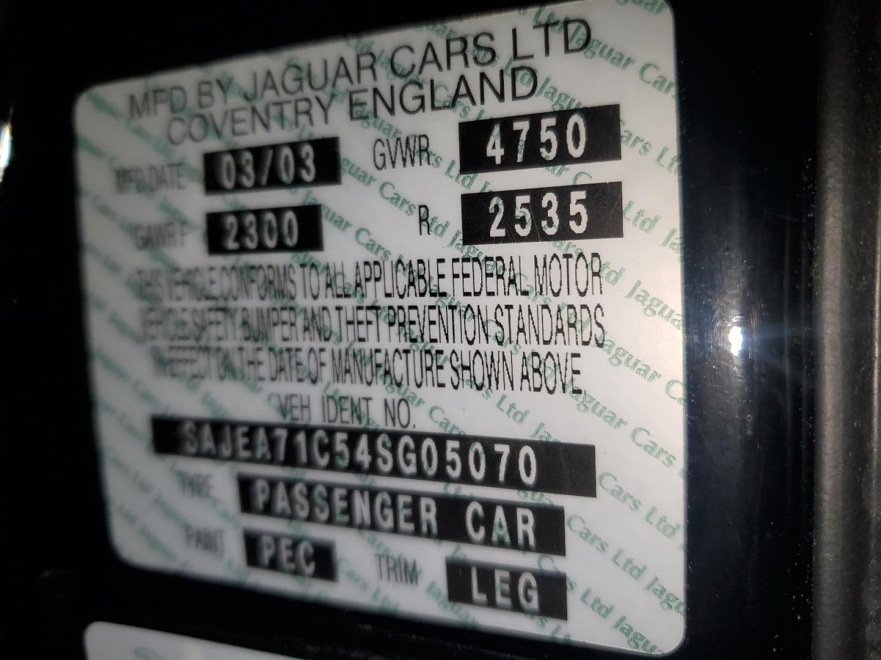 2004 Jaguar Xj8 VIN: SAJEA71C54SG05070 Lot: 93681015