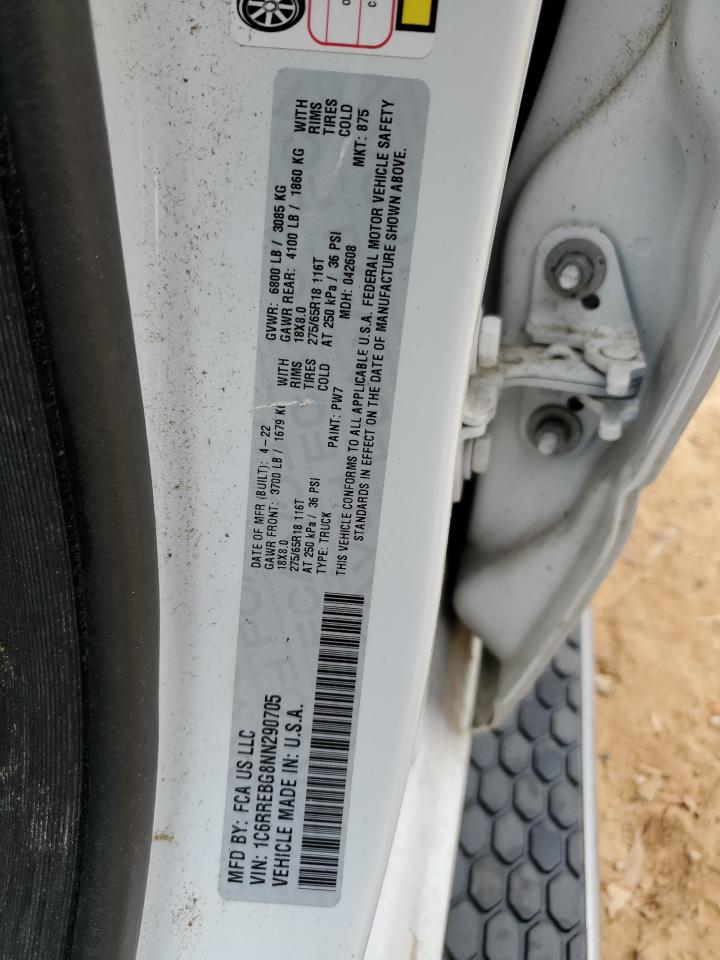 2022 Ram 1500 Big Horn/Lone Star VIN: 1C6RREBG8NN290705 Lot: 93407535