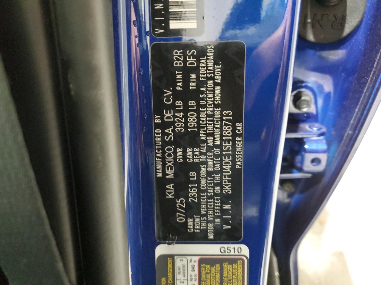 2025 Kia K4 Ex VIN: 3KPFU4DE1SE188713 Lot: 93497475