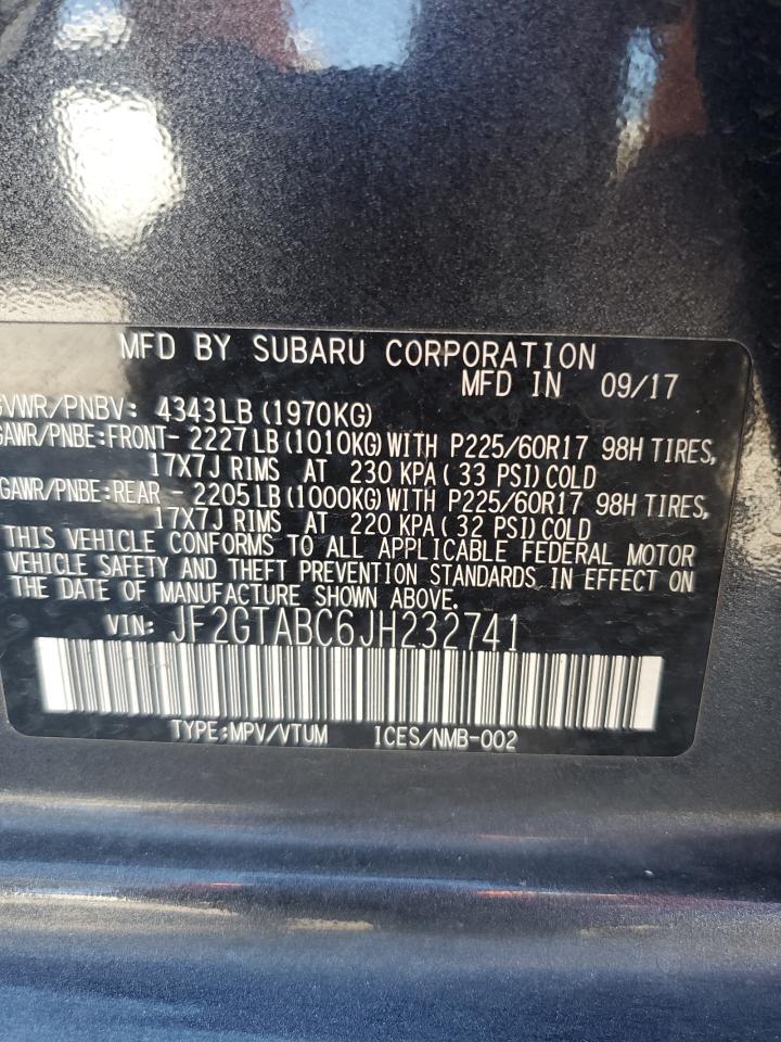 2018 Subaru Crosstrek Premium VIN: JF2GTABC6JH232741 Lot: 92475305