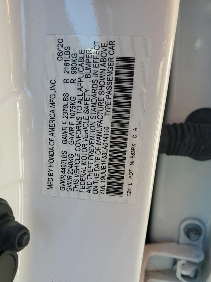 2020 Acura Tlx Technology VIN: 19UUB1F53LA014110 Lot: 92284095