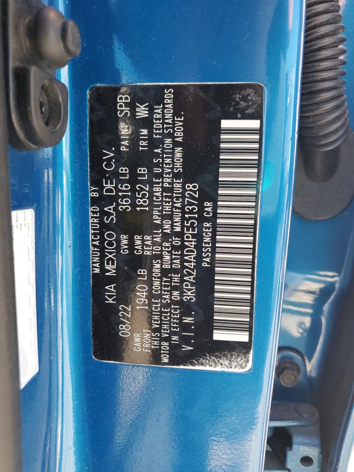 2023 Kia Rio Lx VIN: 3KPA24AD4PE513728 Lot: 91047685