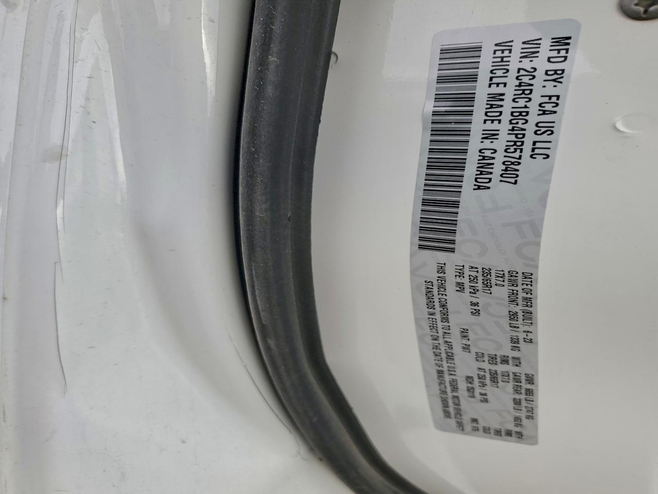 2023 Chrysler Pacifica Touring L VIN: 2C4RC1BG4PR578407 Lot: 93270835