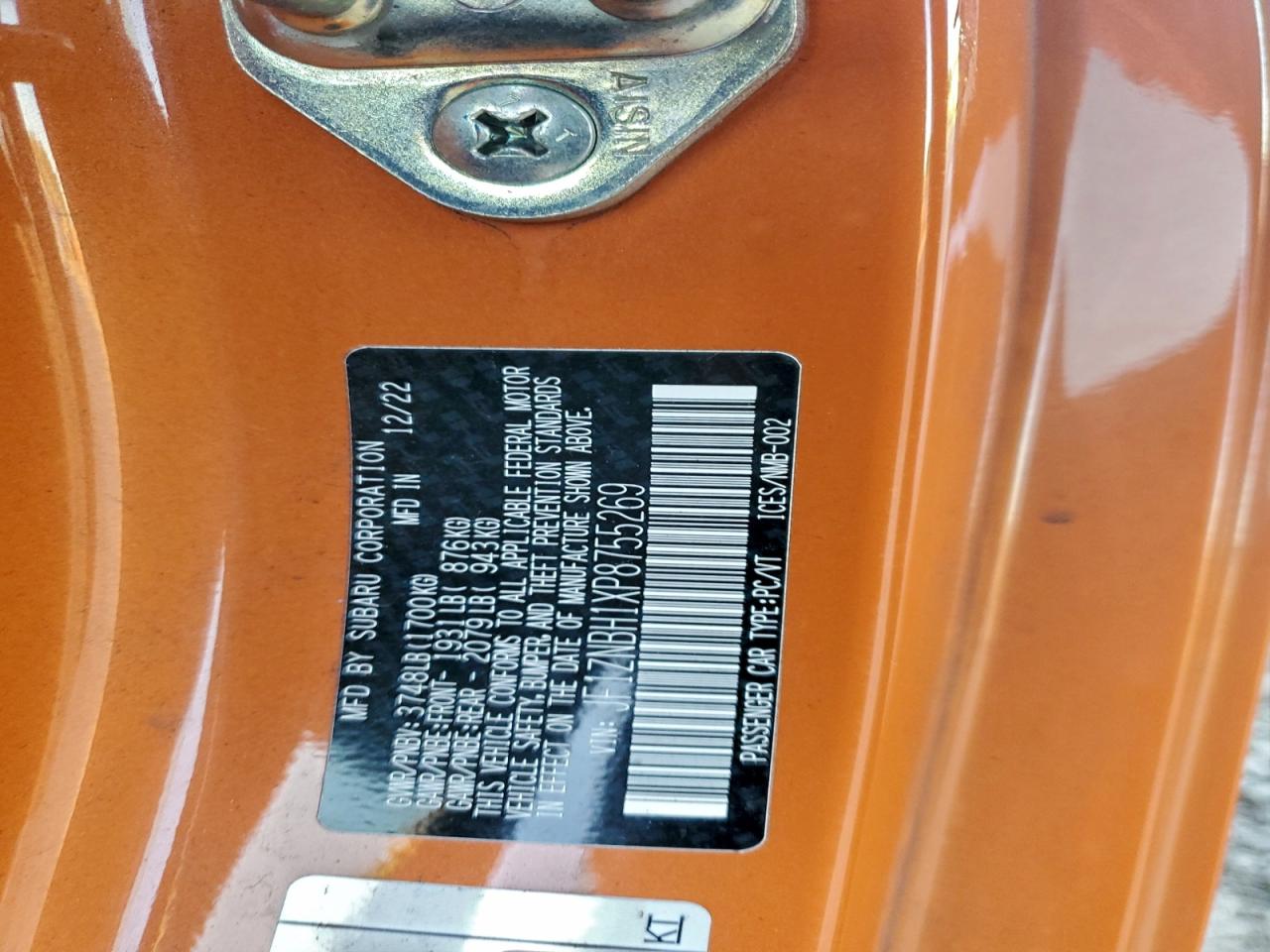 2023 Toyota Gr 86 Premium VIN: JF1ZNBH1XP8755269 Lot: 93741835