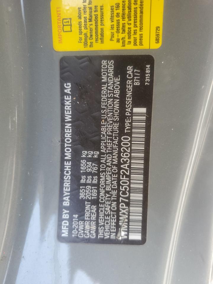 2015 Mini Cooper S VIN: WMWXP7C50F2A36200 Lot: 92918435