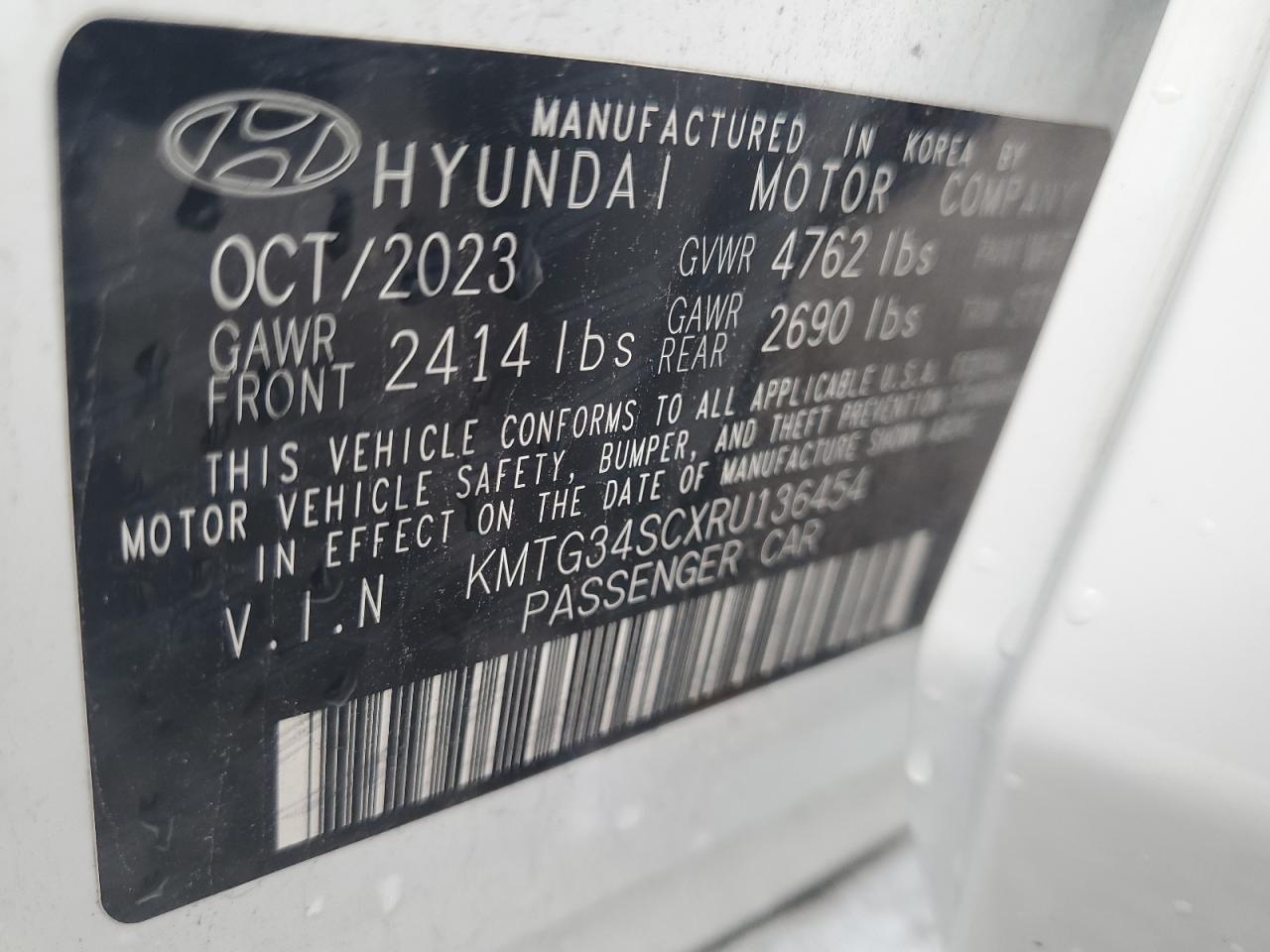 2024 Genesis G70 Base VIN: KMTG34SCXRU136454 Lot: 92400515