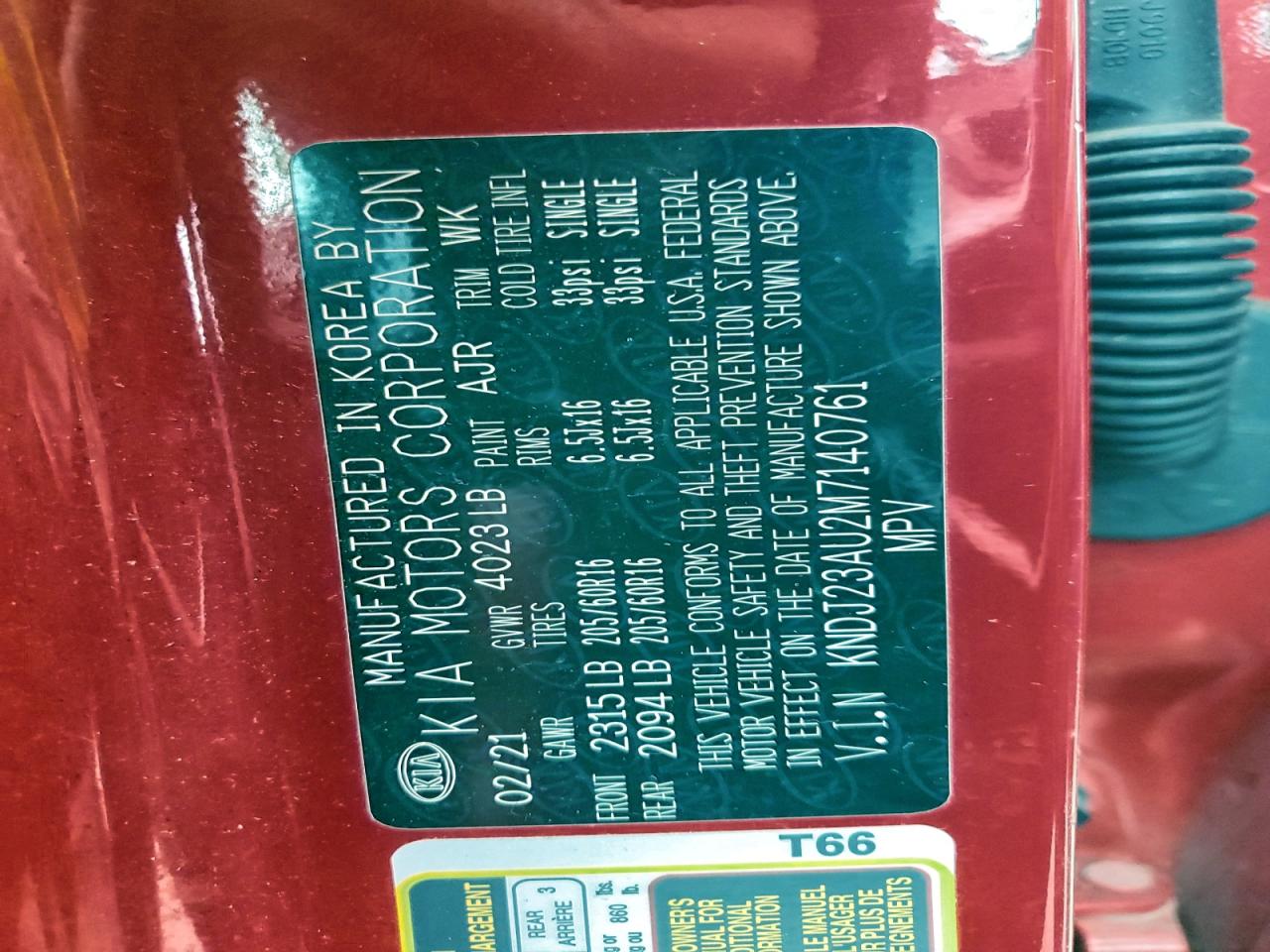 2021 Kia Soul Lx VIN: KNDJ23AU2M7140761 Lot: 93427565