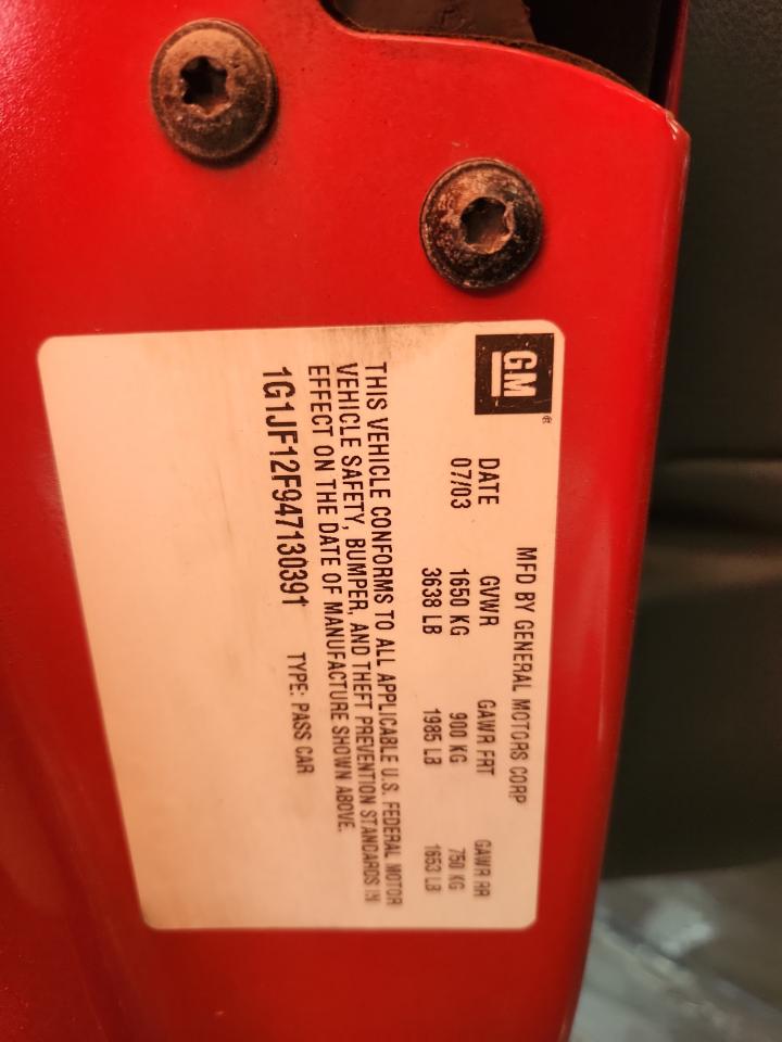 2004 Chevrolet Cavalier Ls VIN: 1G1JF12F947130391 Lot: 91763535