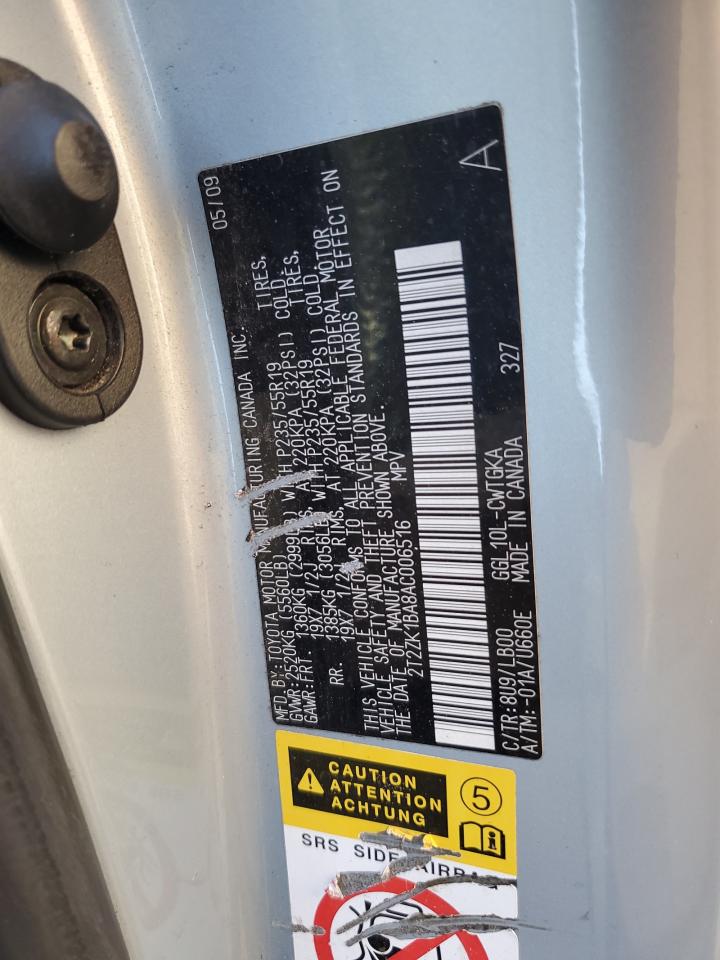 2010 Lexus Rx 350 VIN: 2T2ZK1BA8AC006516 Lot: 92287275