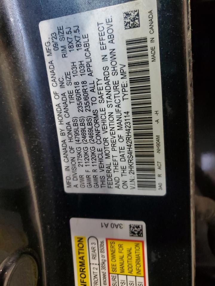 2024 Honda Cr-V Ex VIN: 2HKRS4H42RH423114 Lot: 92991695