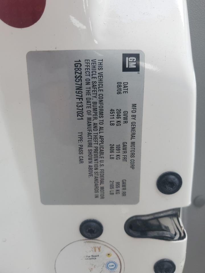 2007 Saturn Aura Xe VIN: 1G8ZS57N97F137021 Lot: 91094685