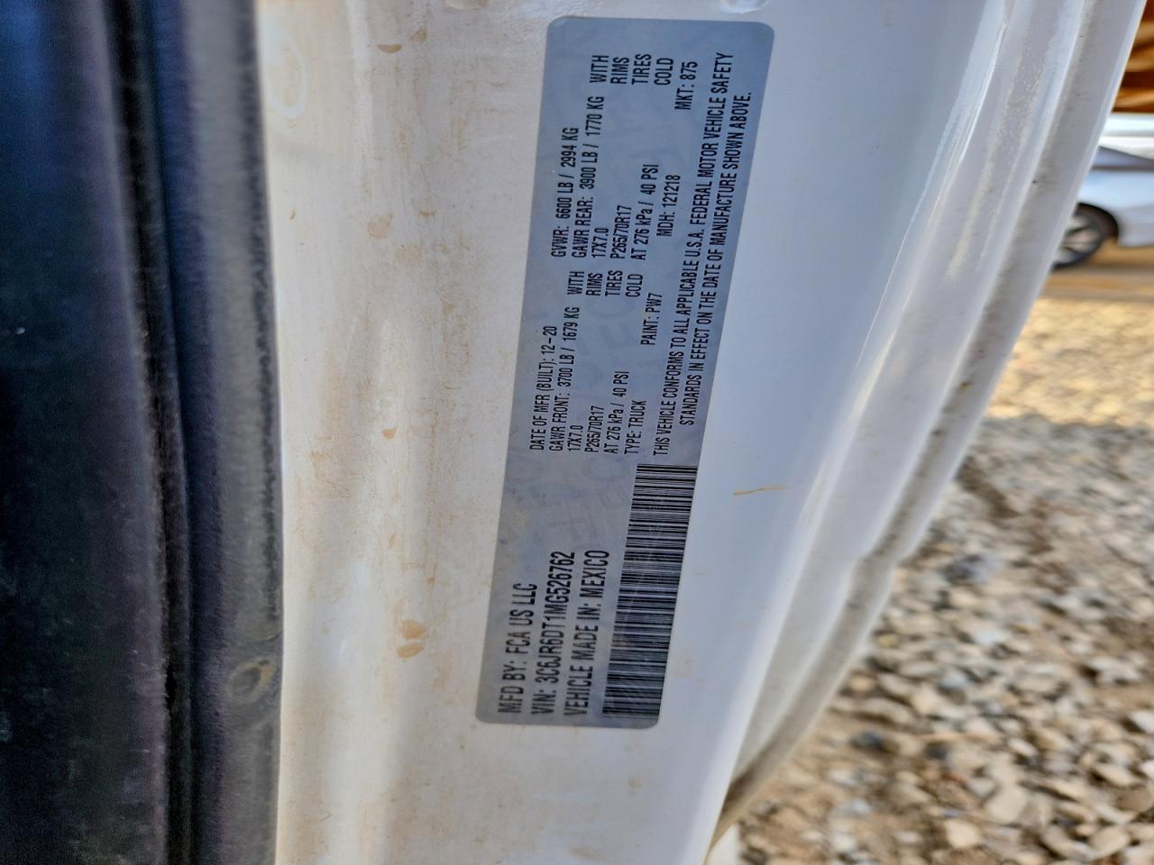 2021 Ram 1500 Classic Tradesman VIN: 3C6JR6DT1MG526762 Lot: 93845685