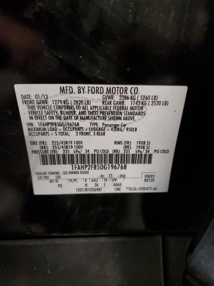 2013 Ford Taurus Limited VIN: 1FAHP2F85DG196768 Lot: 92191595