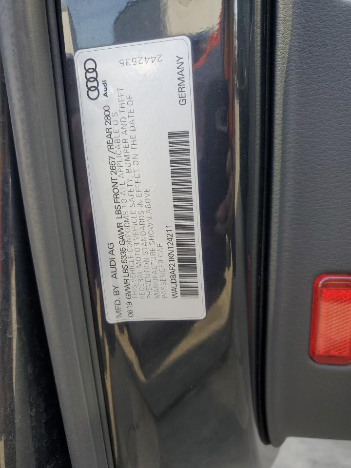 2019 Audi A6 Premium VIN: WAUD8AF21KN124211 Lot: 92169465