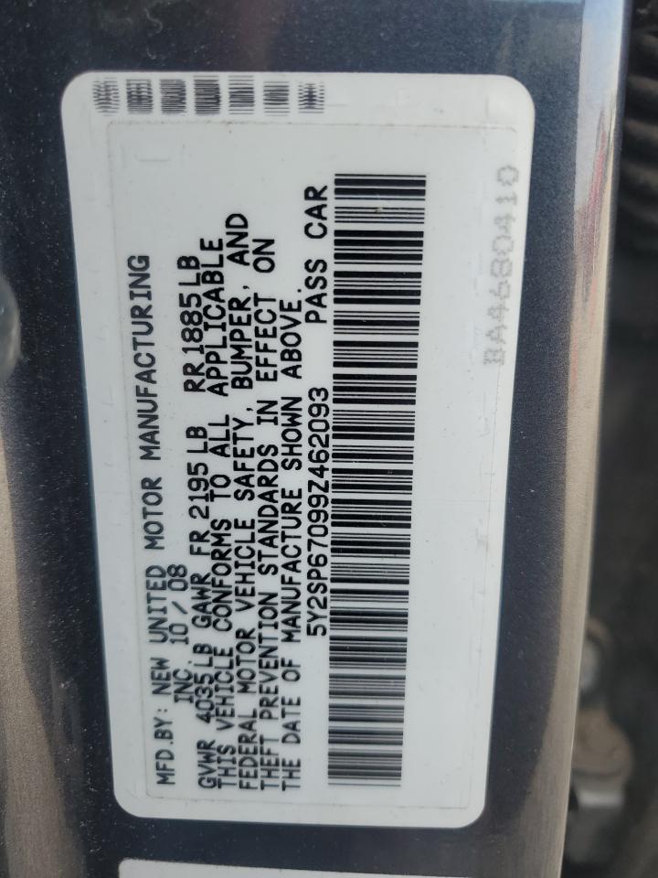 2009 Pontiac Vibe VIN: 5Y2SP67099Z462093 Lot: 92419535