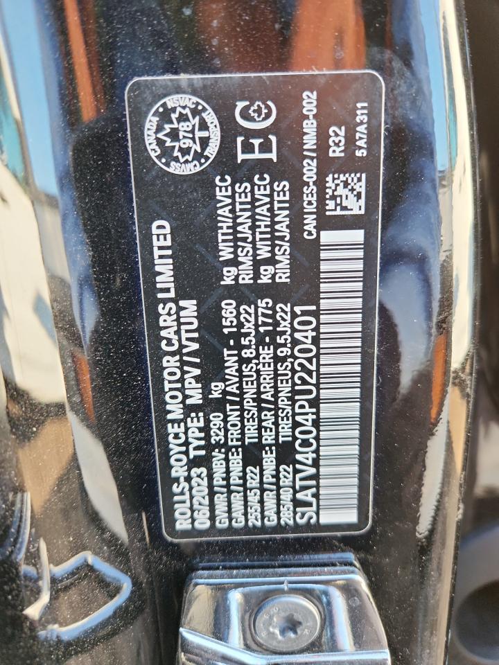 2023 Rolls-Royce Cullinan VIN: SLATV4C04PU220401 Lot: 91440845