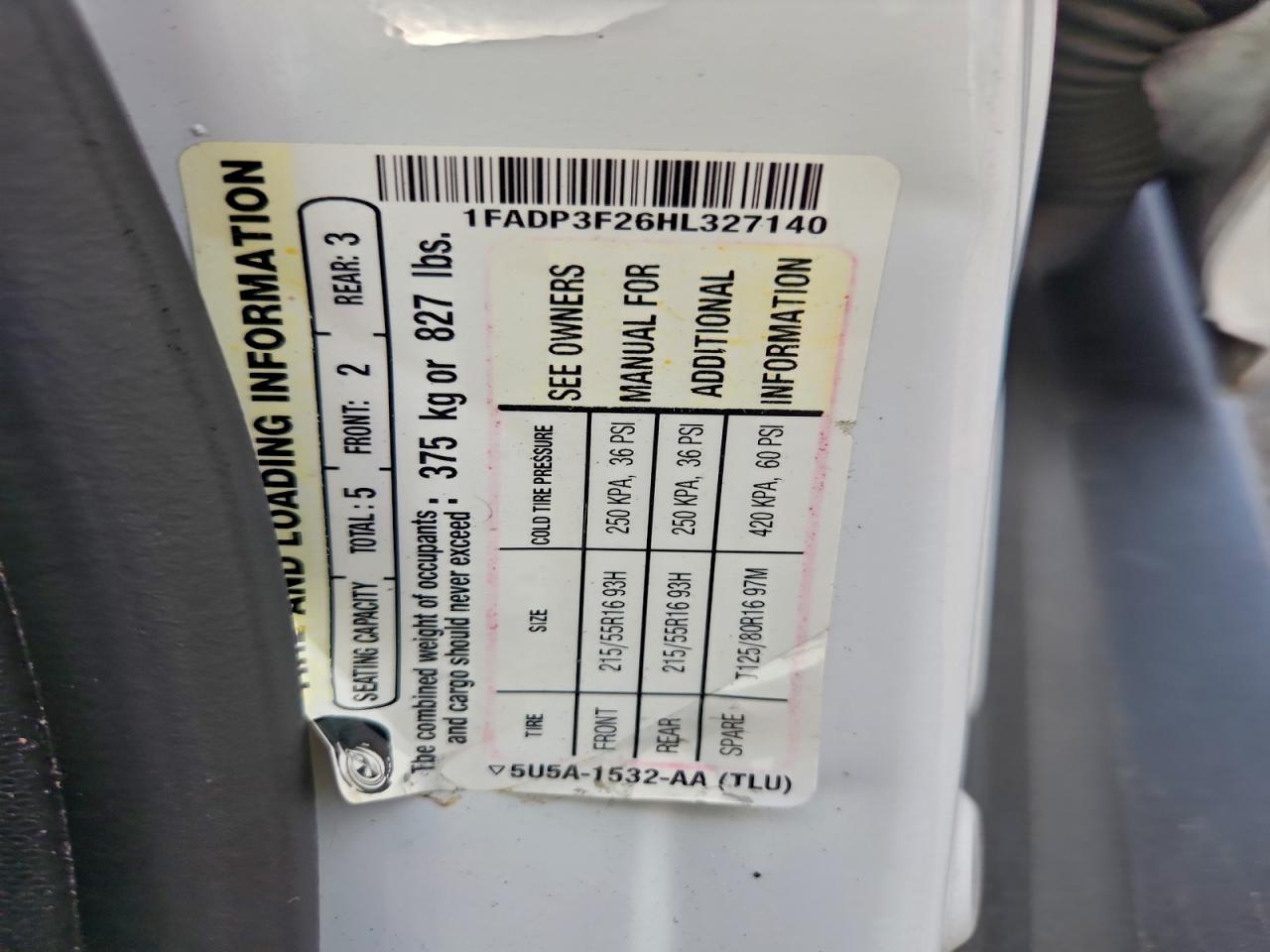 2017 Ford Focus Se VIN: 1FADP3F26HL327140 Lot: 94352415