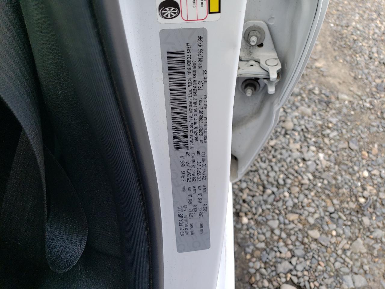 2019 Ram 1500 Big Horn/Lone Star VIN: 1C6RREFT6KN851812 Lot: 93442935