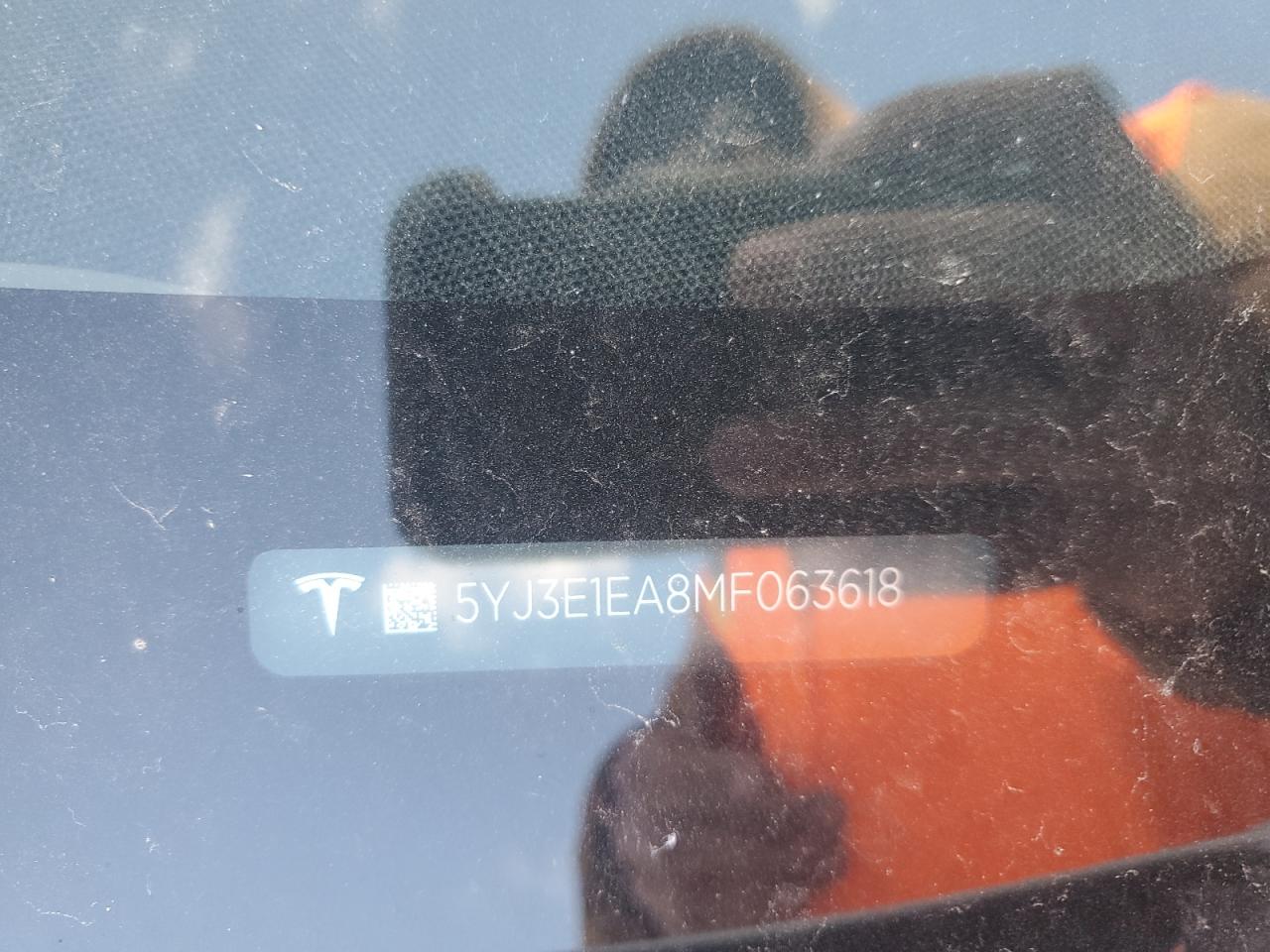 2021 Tesla Model 3 VIN: 5YJ3E1EA8MF063618 Lot: 91289615