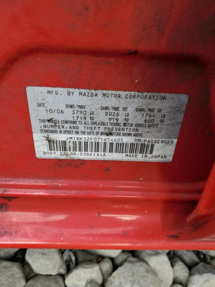 2007 Mazda 3 I VIN: JM1BK32F071654605 Lot: 93131655
