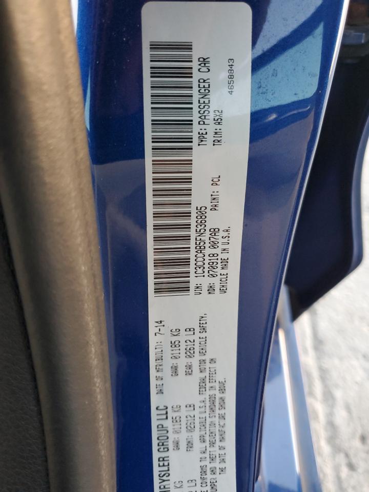 2015 Chrysler 200 Limited VIN: 1C3CCCAB5FN536805 Lot: 92786505