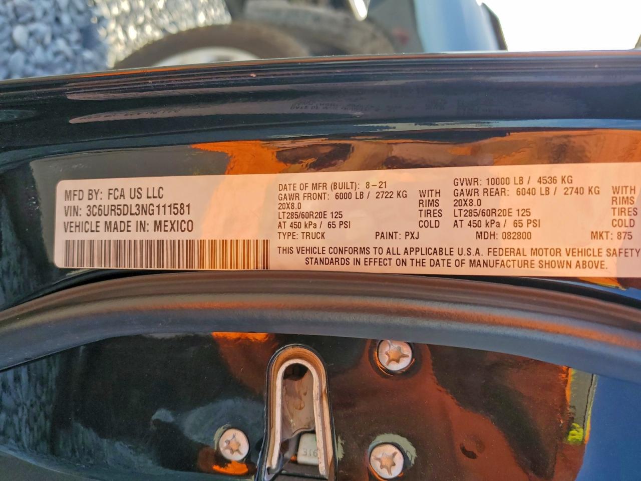 2022 Ram 2500 Big Horn/Lone Star VIN: 3C6UR5DL3NG111581 Lot: 94678395