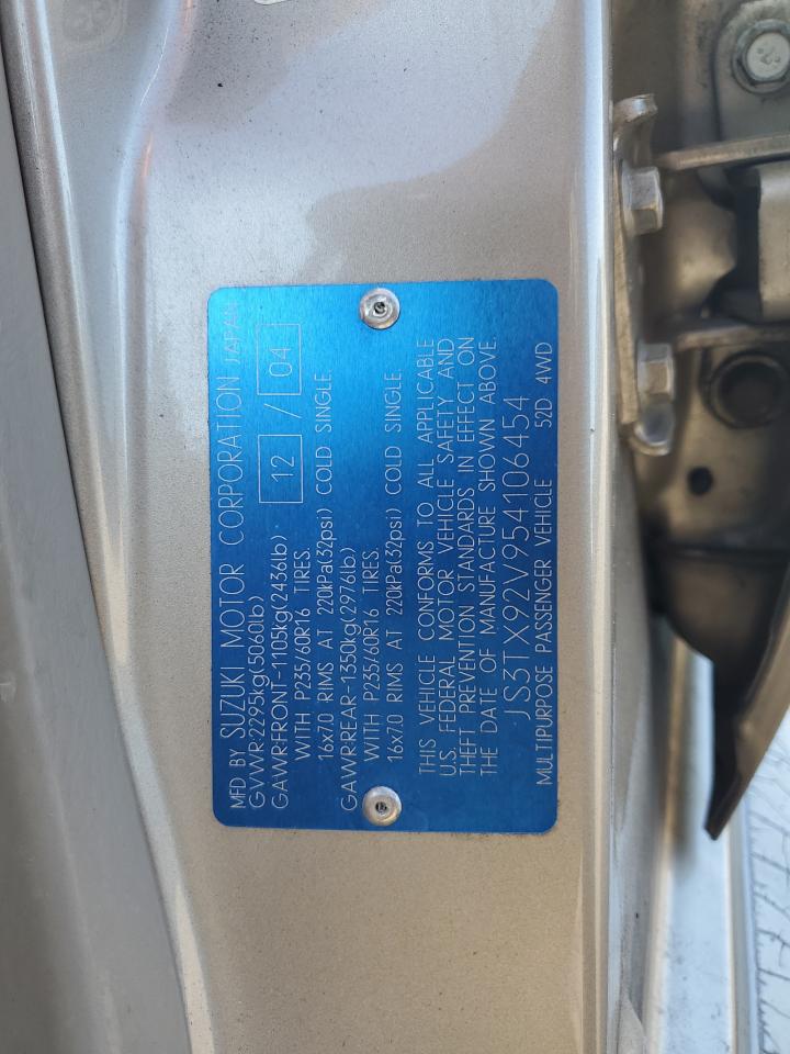 2005 Suzuki Xl7 Ex VIN: JS3TX92V954106454 Lot: 93298965