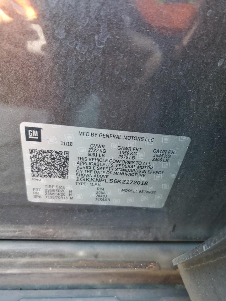 2019 GMC Acadia Denali VIN: 1GKKNPLS6KZ172018 Lot: 91780895