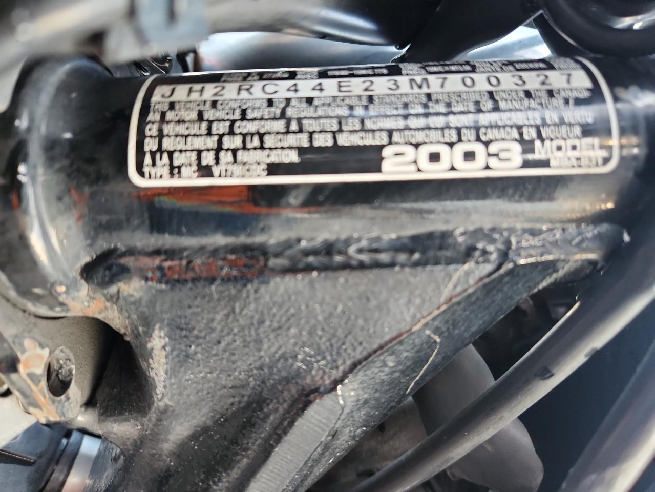 2003 Honda Vt750 Cd VIN: JH2RC44E23M700327 Lot: 91613595