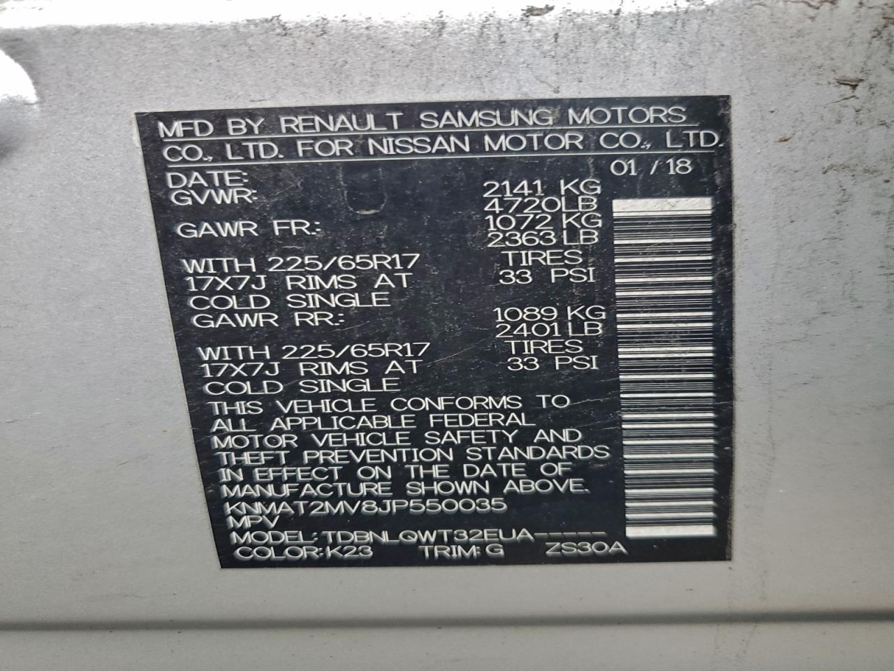 2018 Nissan Rogue S VIN: KNMAT2MV8JP550035 Lot: 93933655