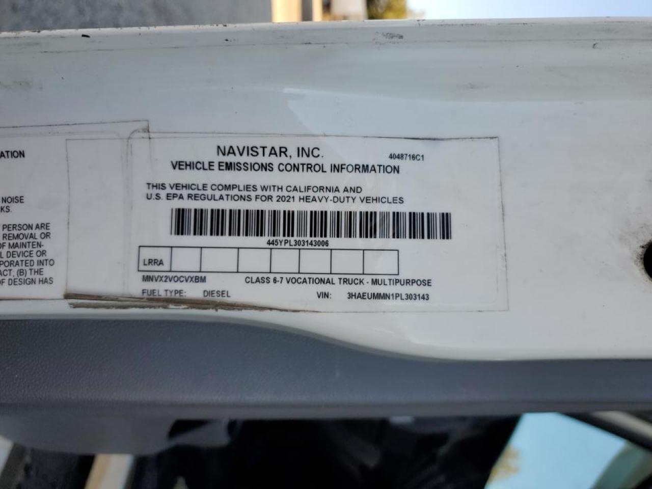 2023 International Mv607 Refrigerated Box Truck VIN: 3HAEUMMN1PL303143 Lot: 91428175